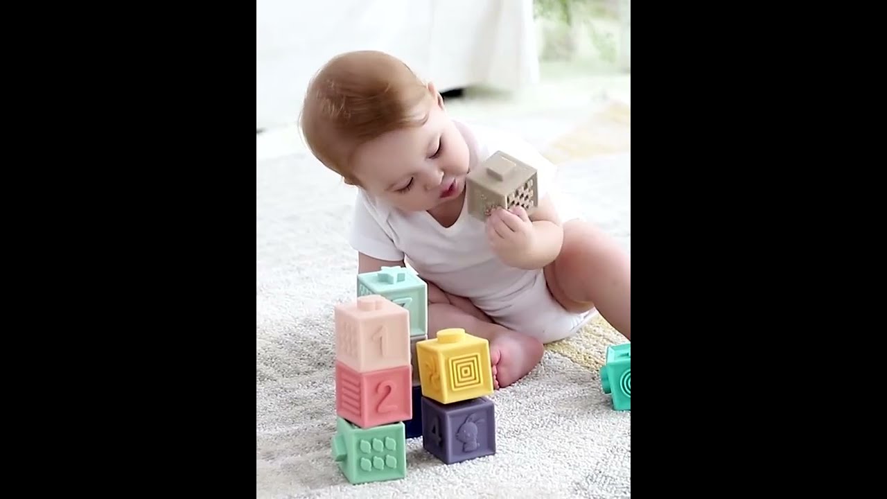 Educational Silicone Stacking Building | Soft Baby Silicone Block | Toys Reviews